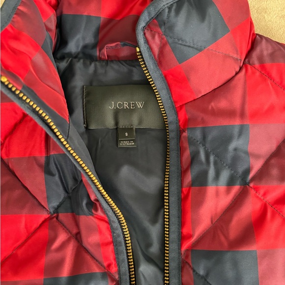 J. Crew Red and Navy Checkered Vest - Picture 2 of 3